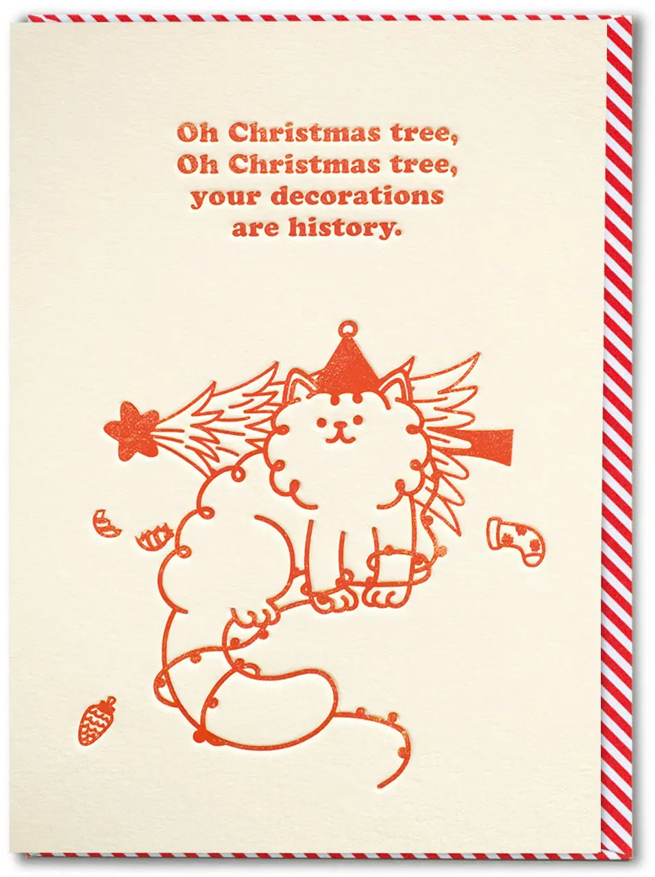 Funny Debossed Christmas Card Decorations by Brainbox Candy