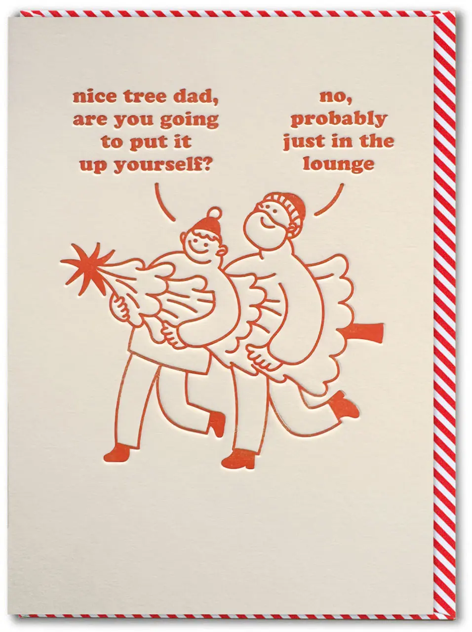 Rude Debossed Christmas Card - Nice Tree by Brainbox Candy