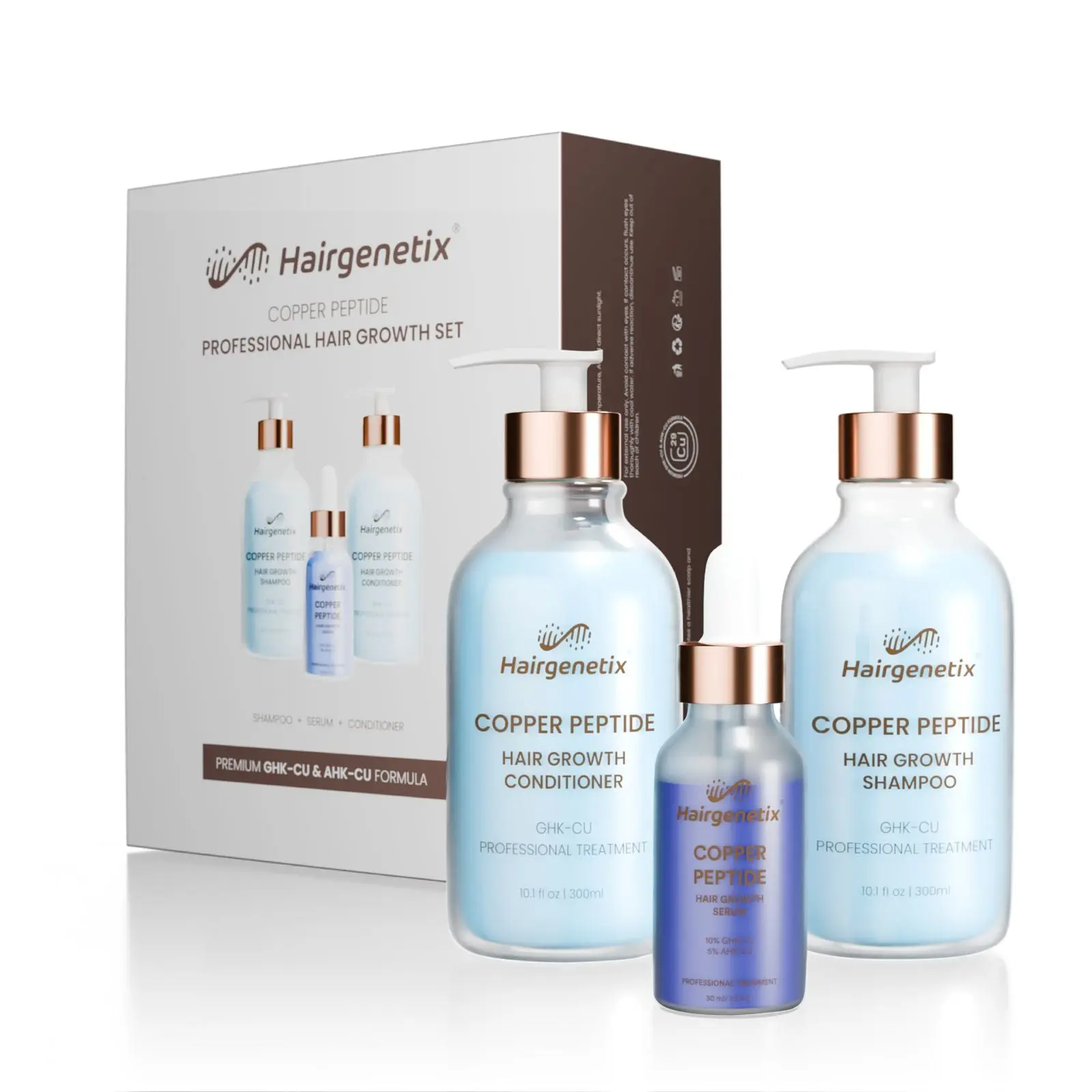 Copper Peptide Gift Box - Complete Hair Growth Treatment (Shampoo, Conditioner & Serum)