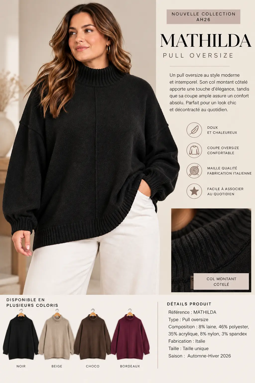 Pull oversize MATHILDA