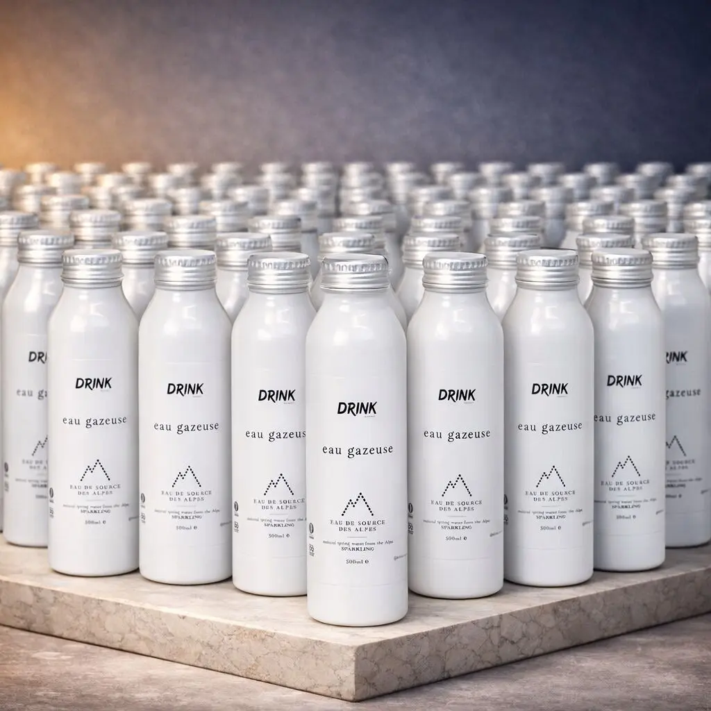 Pack CHR Volume 120 Bouteilles - Eau Gazeuse Gourde Ultra Rigide - Aluminium 500ml