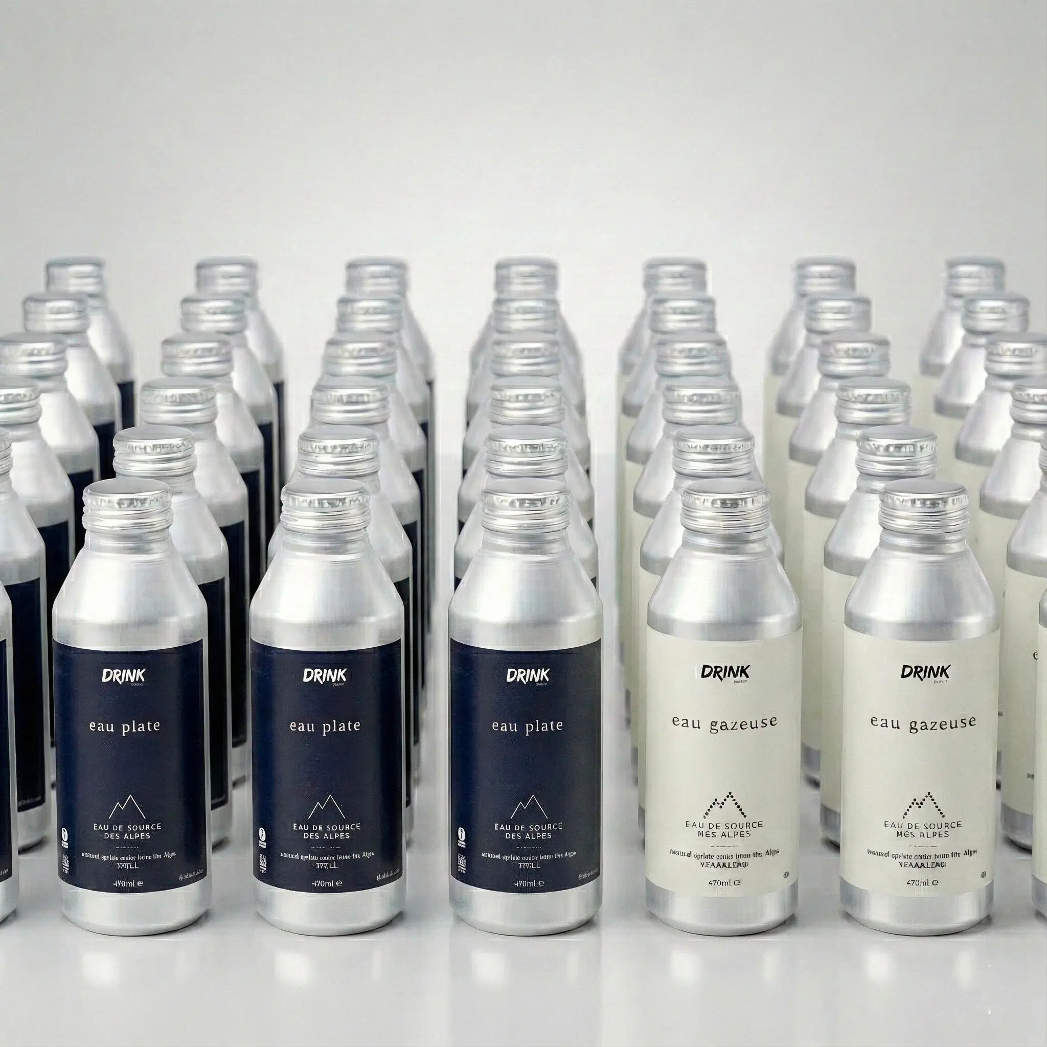 Pack CHR Volume 240 Bouteilles Mixte - Eau Plate & Gazeuse Premium - Aluminium 470ml