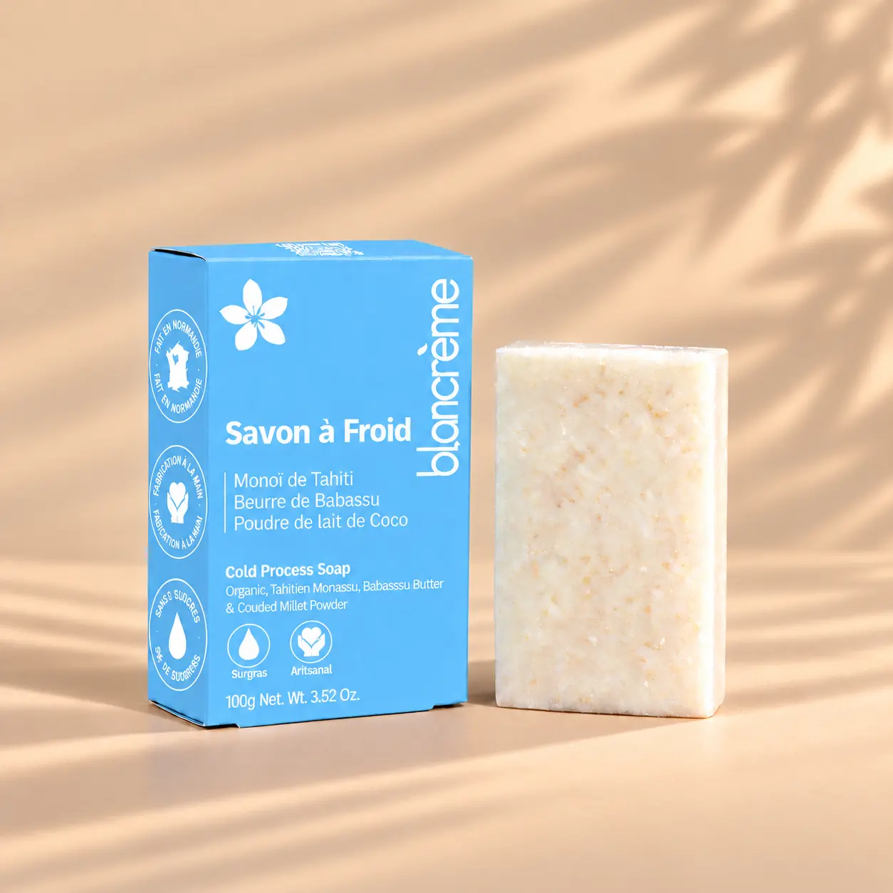 Savon solide surgras Monoi - Saponification à froid