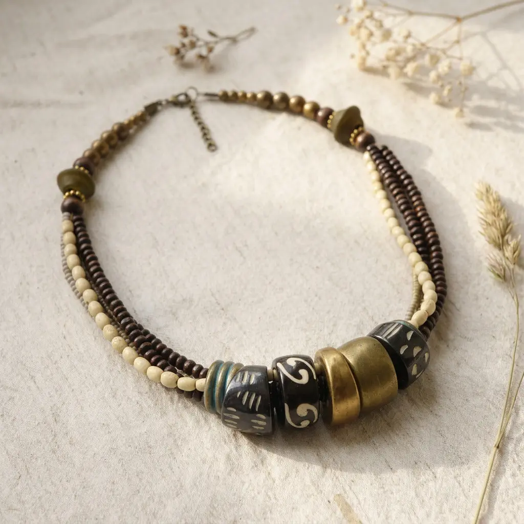 Boho Tribal Statement Collar Necklace