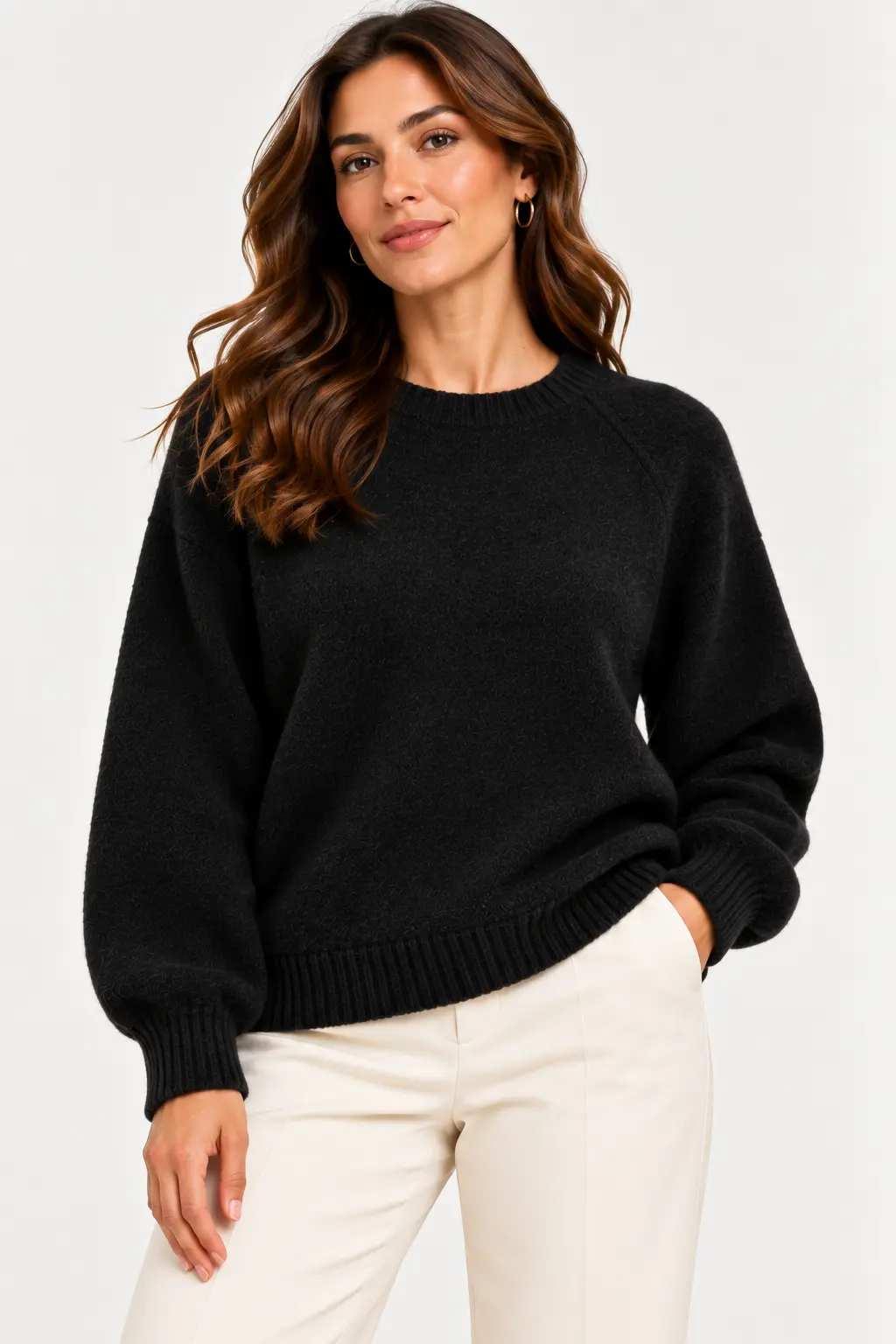 Pull col rond en maille douce Vb8008
