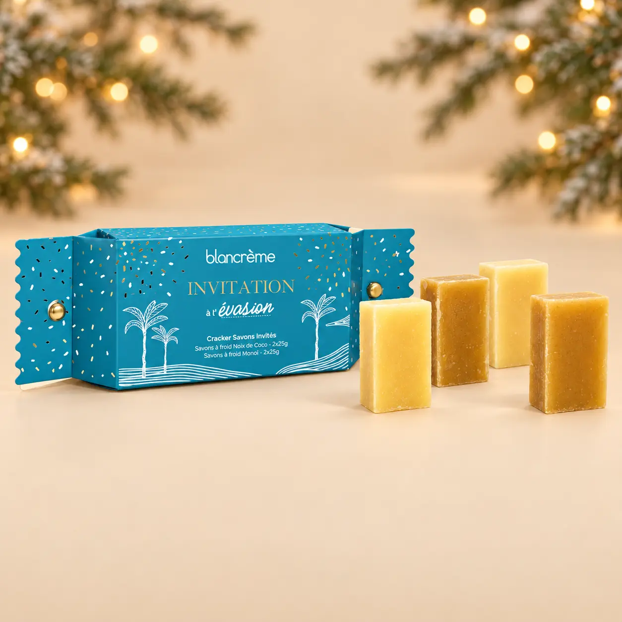 Cracker de 4 mini savons artisanaux Noix de Coco & Monoï