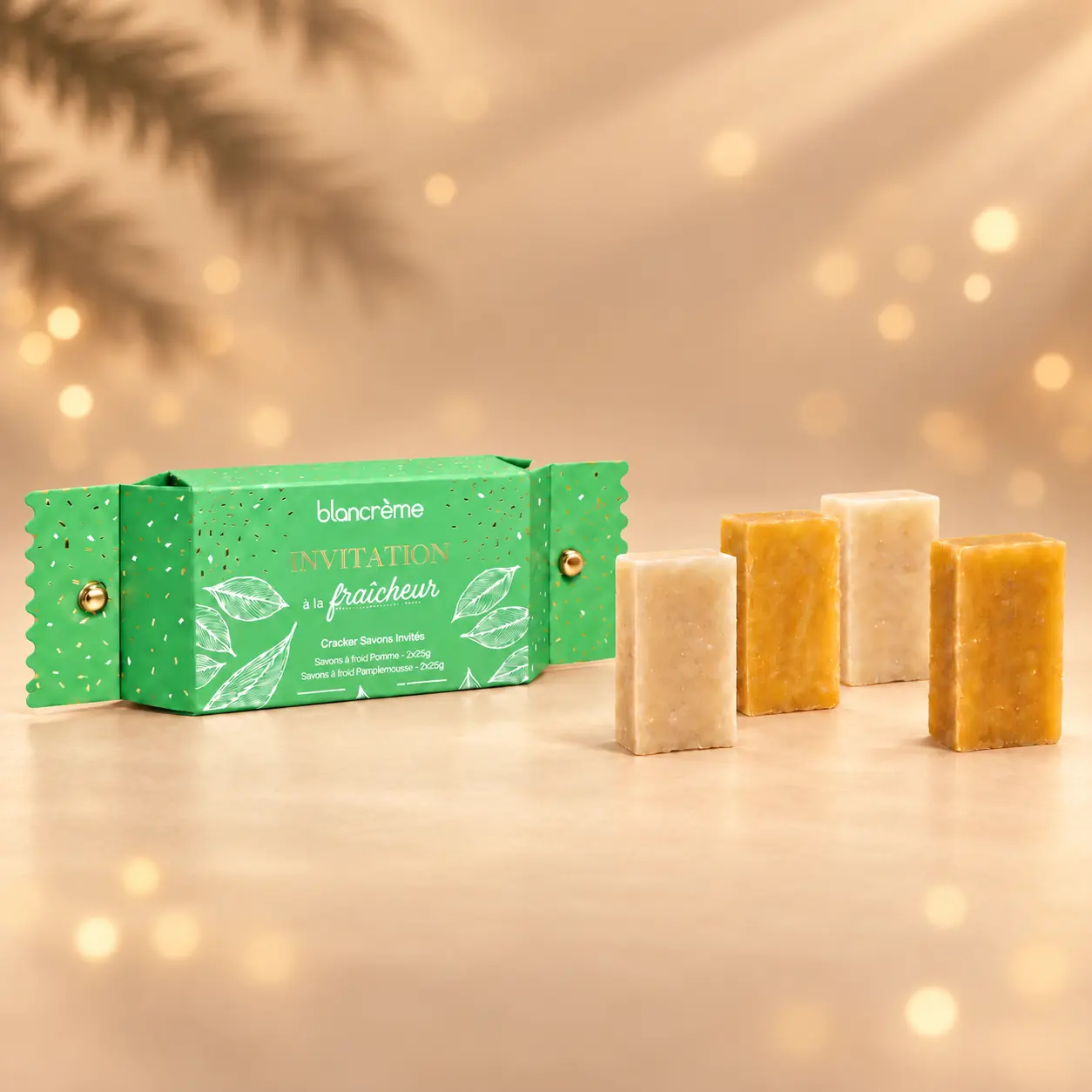 Cracker de 4 mini savons artisanaux Pomme & Pamplemousse