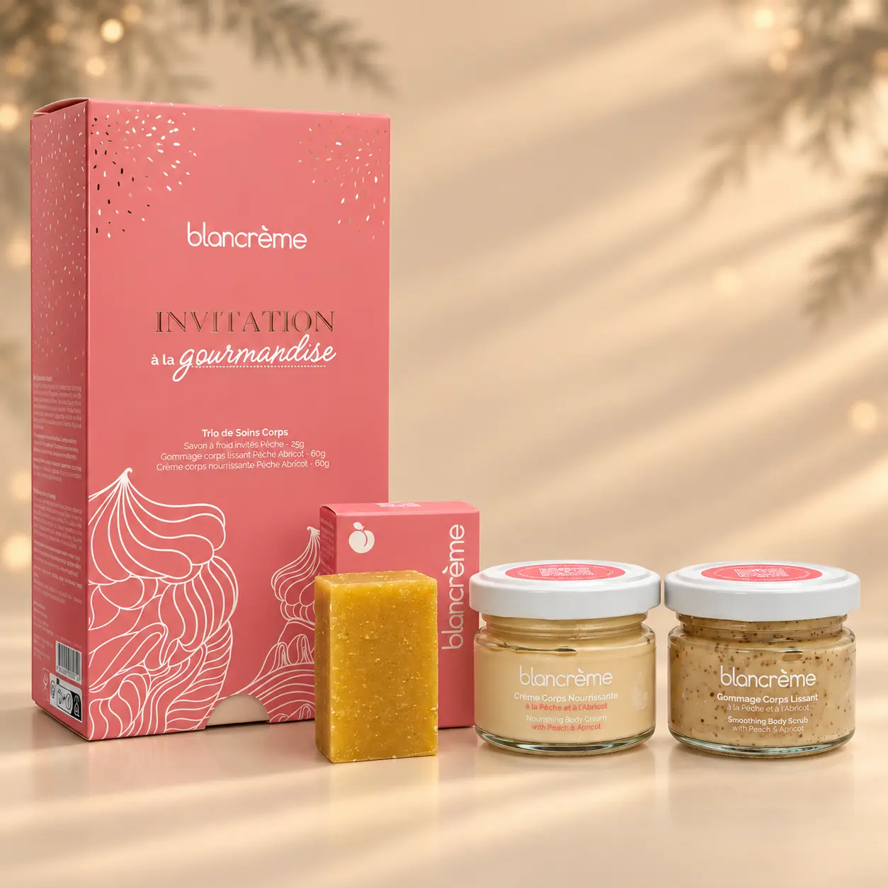 Trio Corps Pêche & Abricot – Coffret de Noël