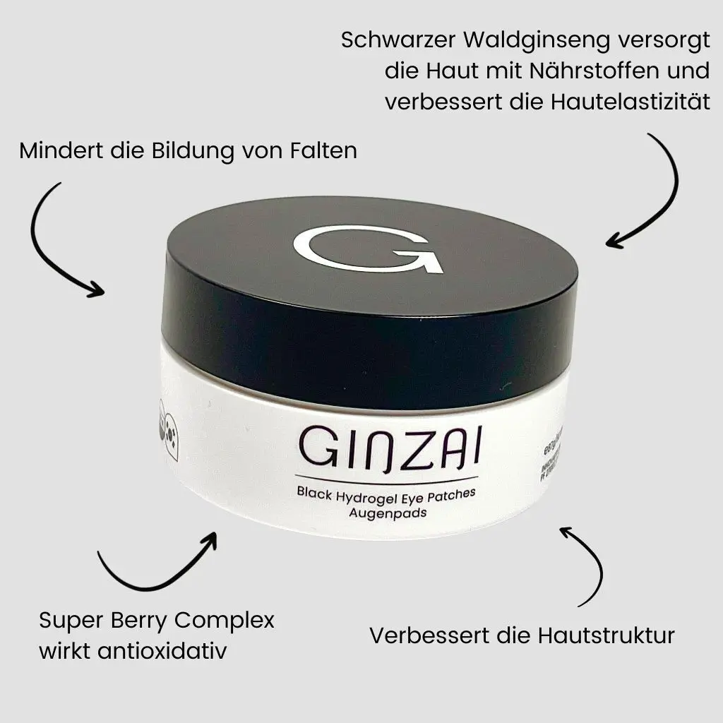 Patchs oculaires hydrogel noirs au ginseng