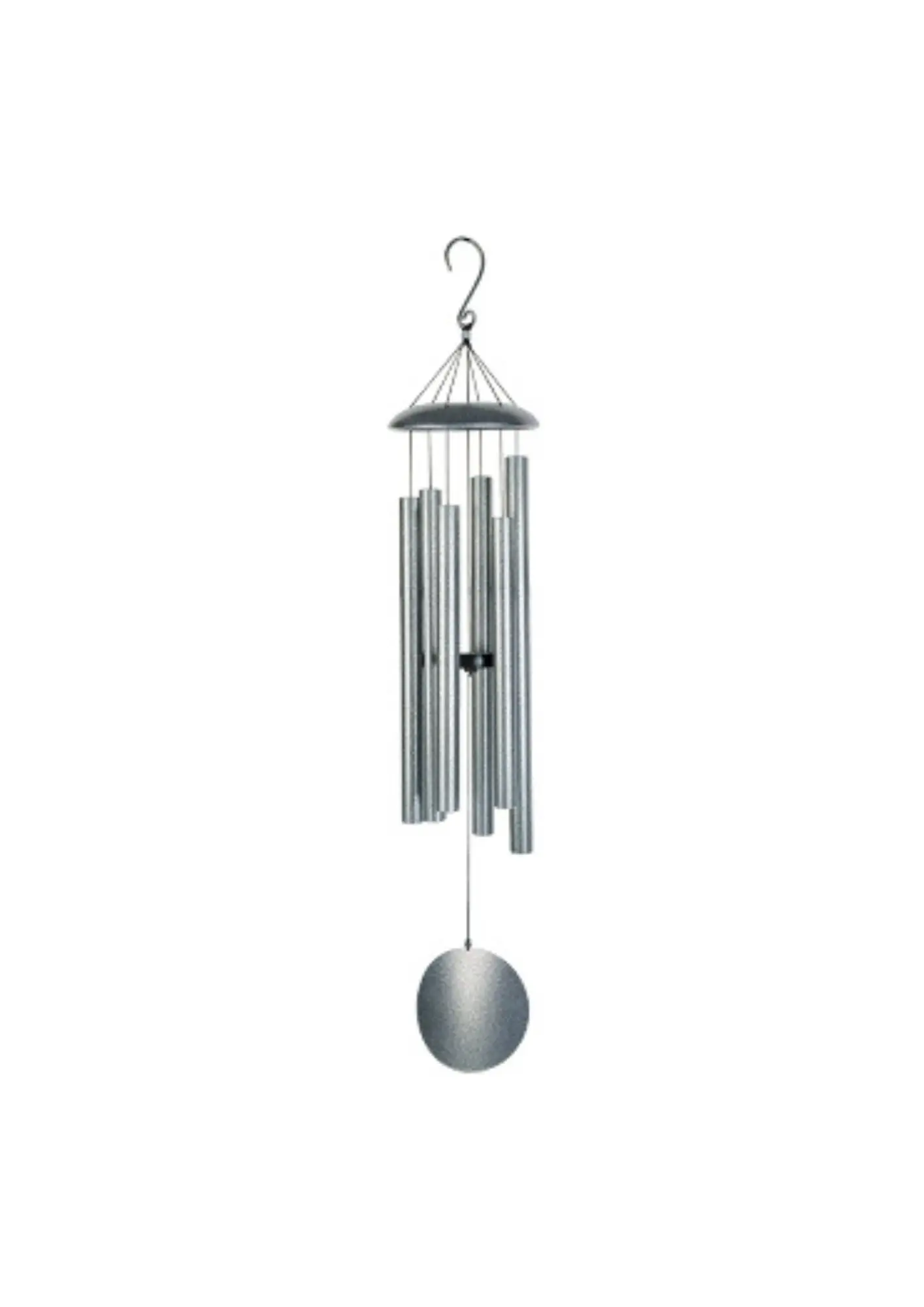 Nature's Melody Galaxy Windspiel, 114 cm lang – gestimmte Klangröhren – silberfarben, GT45AS