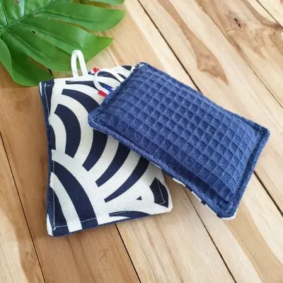Fabric sponges - ecological / zero waste / artisanal / handmade / Made in France / honeycomb