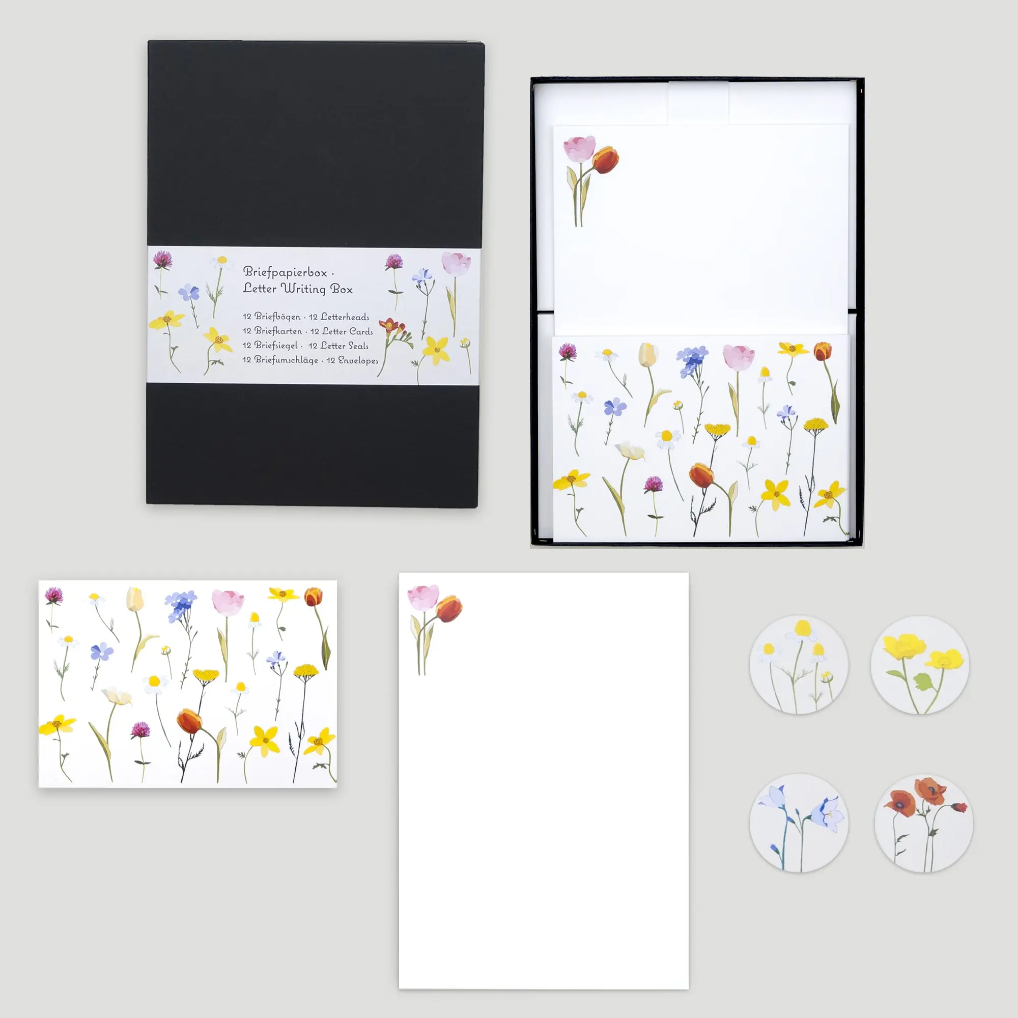 Boîte de papeterie A5 «Fleurs éparses»
