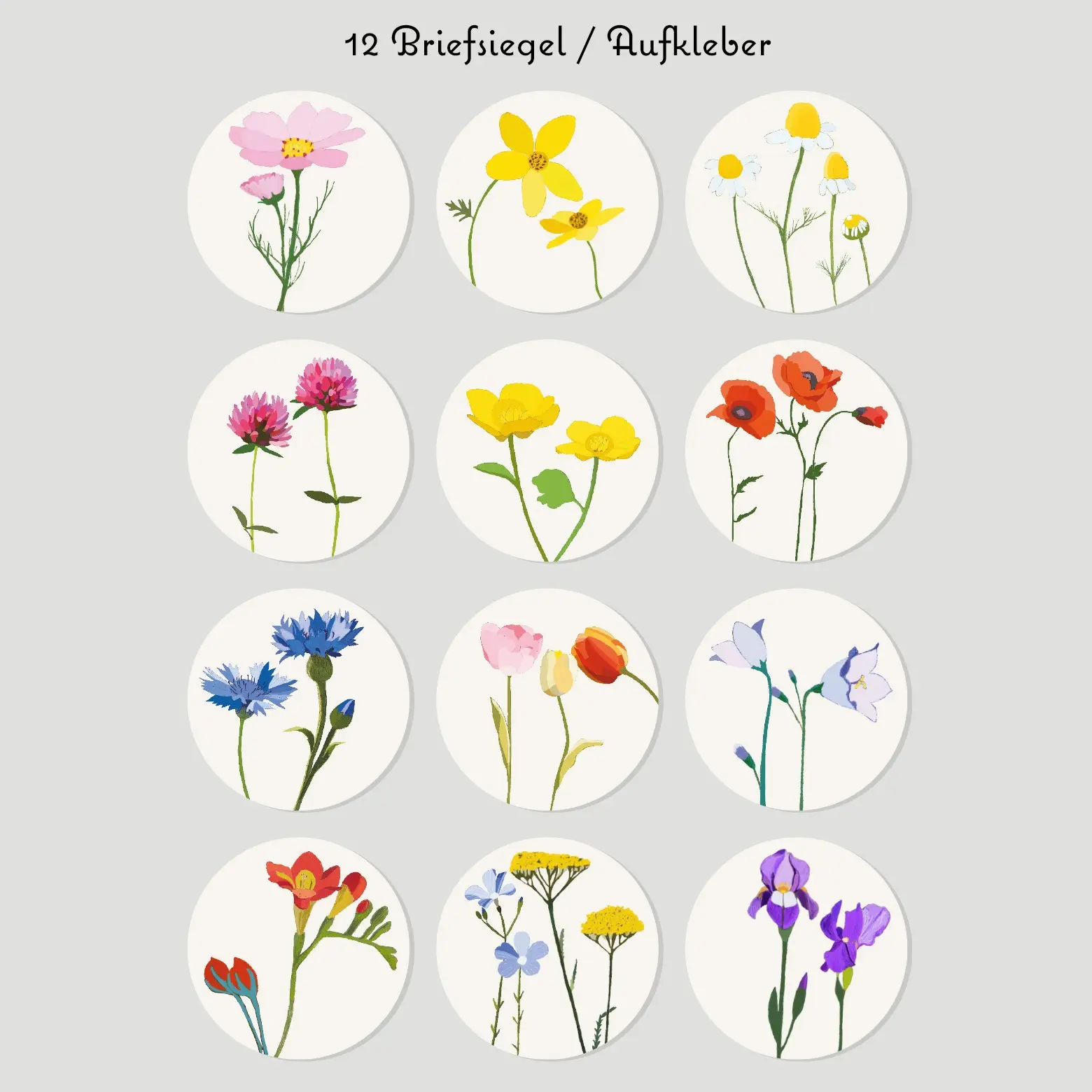 Sceau lettre DIN A5 »fleurs sauvages« (feuille d'autocollants)