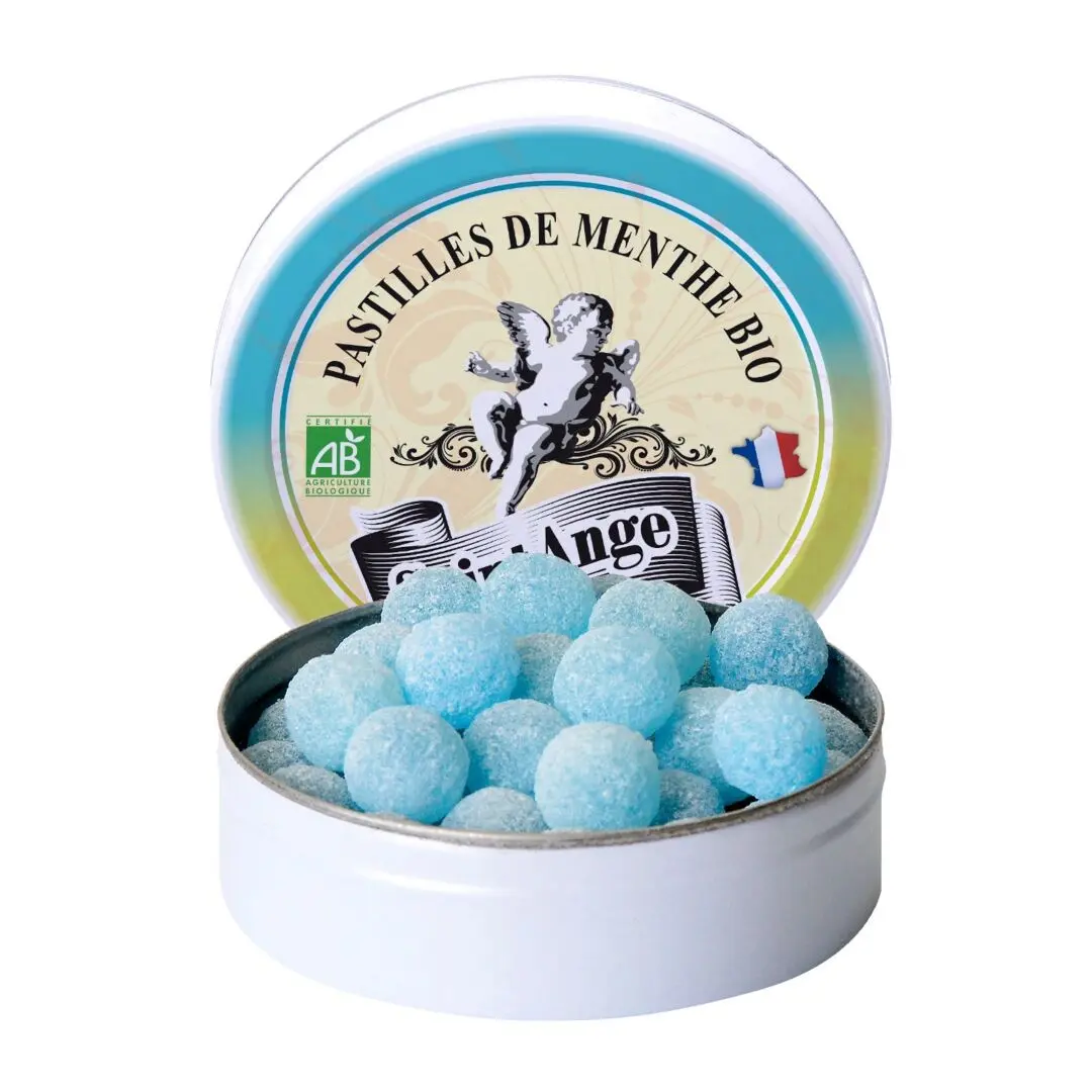 Saint Ange BIO | Bonbons Artisanaux | Saveur Menthe | Boîte de 50g