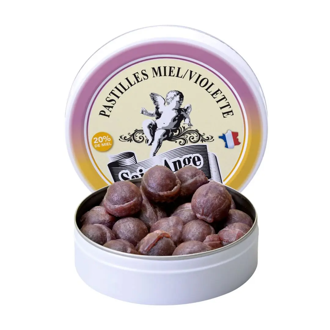 Saint Ange | Bonbons Artisanaux | Saveur Miel Violette | Boîte de 50g