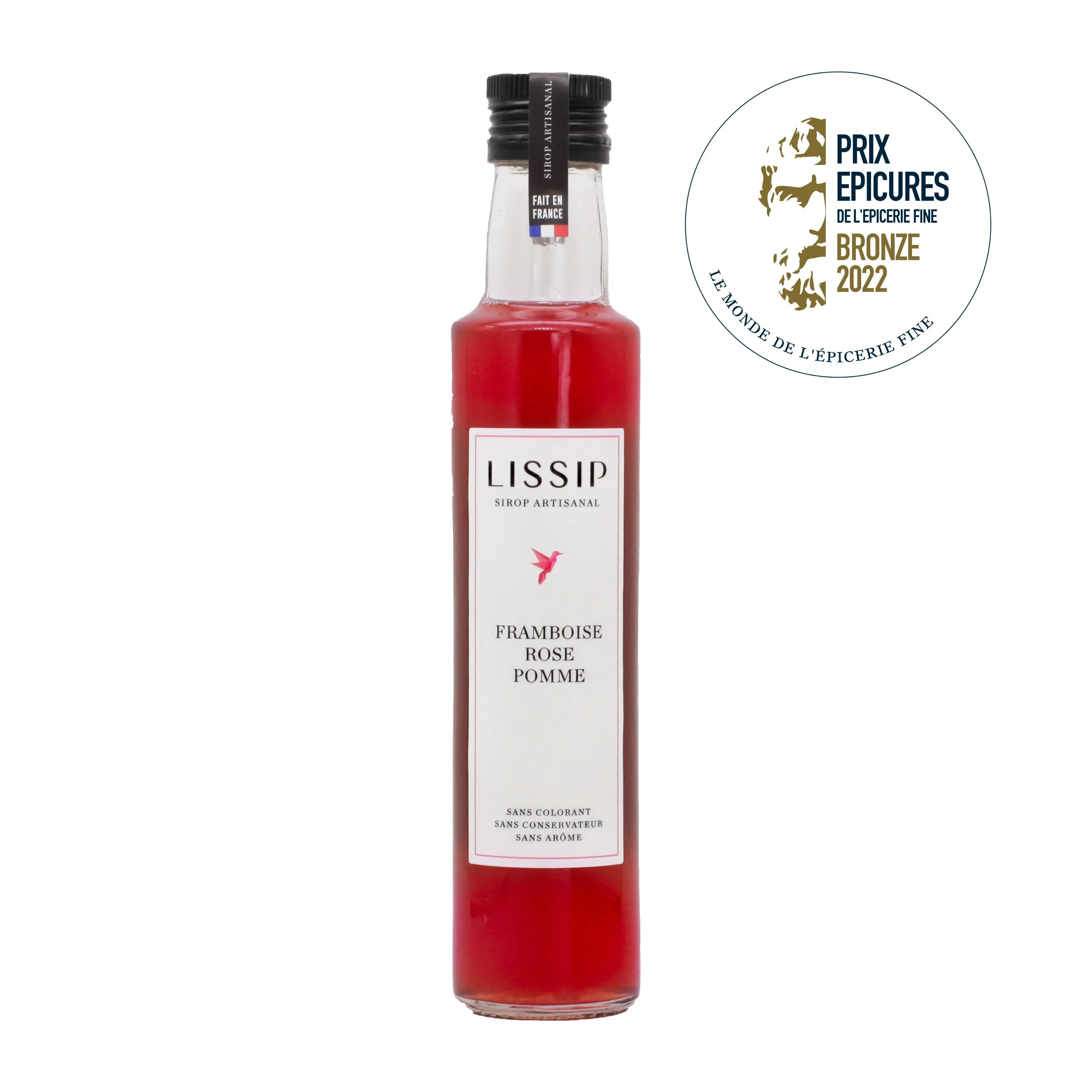 Artisanal Himbeer-Rosen-Apfel-Sirup – 25 cl