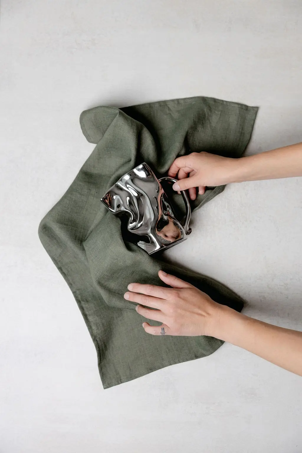 Linen Tea towel (dish towel) / Nordic moss