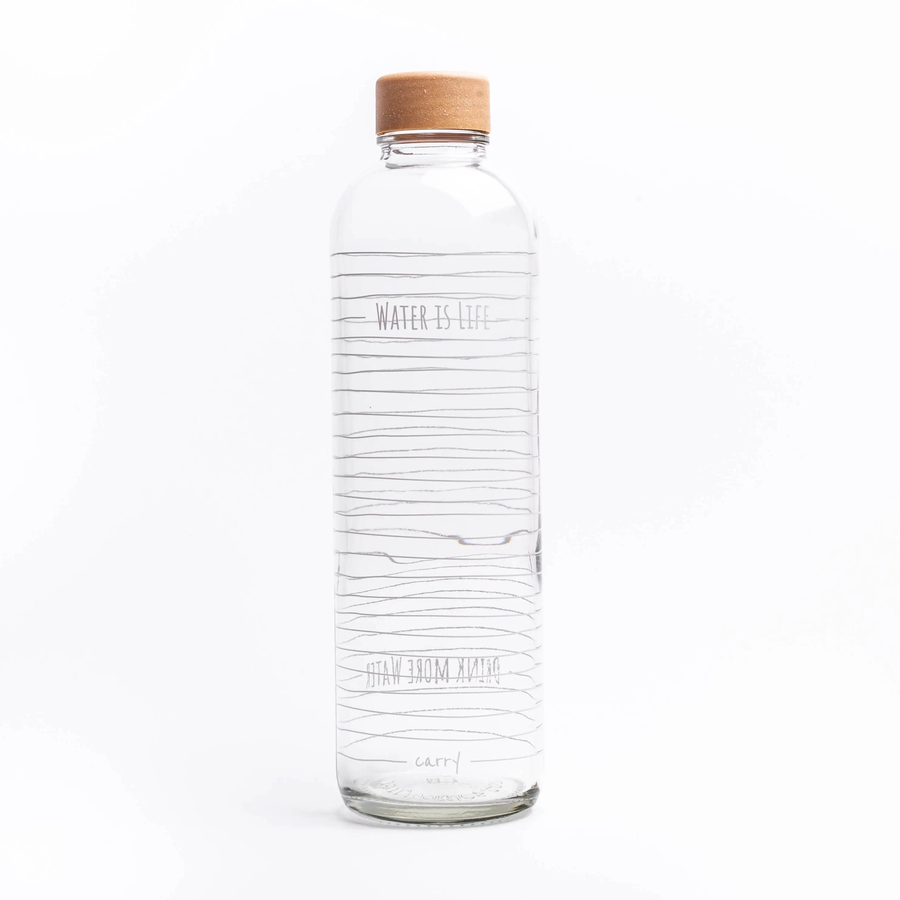 Glass drinking bottle - CARRY Bottle WATER IS LIFE 1.0l