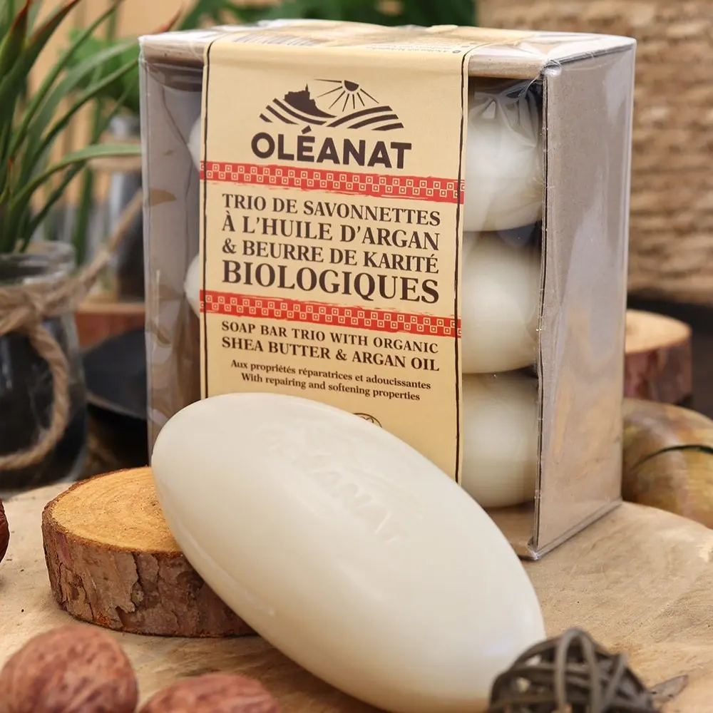Trioseifen mit Arganöl und Bio-Sheabutter - 3 x 150g - OLEANAT