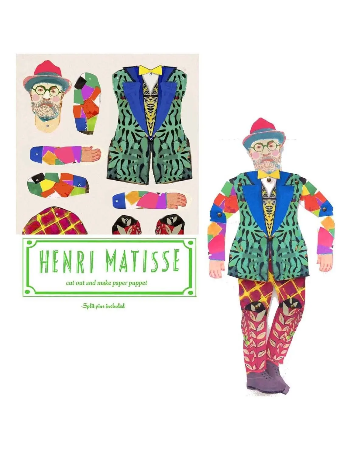 Henri Matisse cut and make Artist Puppet  fun activity and gift