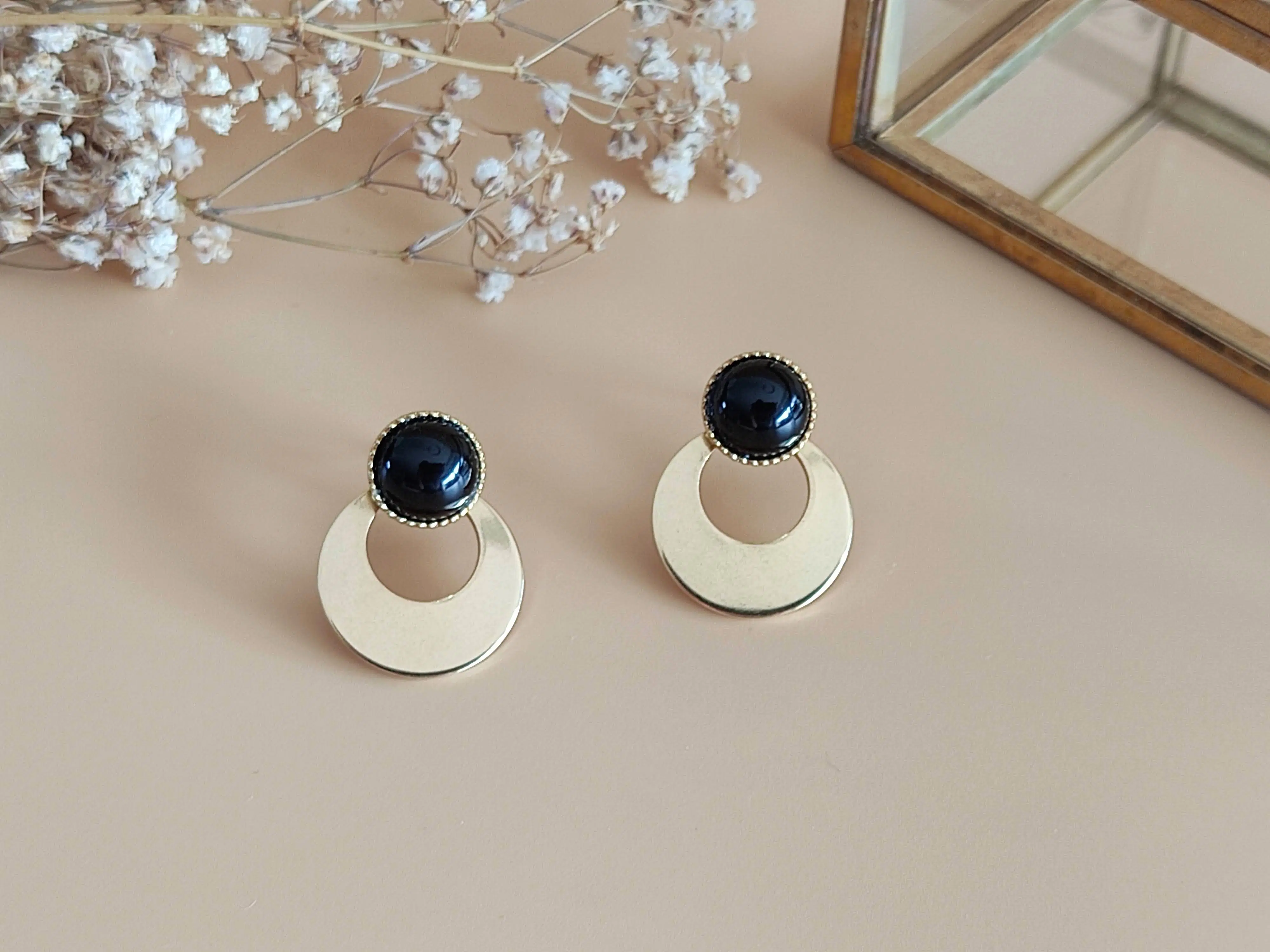 L'Aventurière Black Agate 3in1 earrings