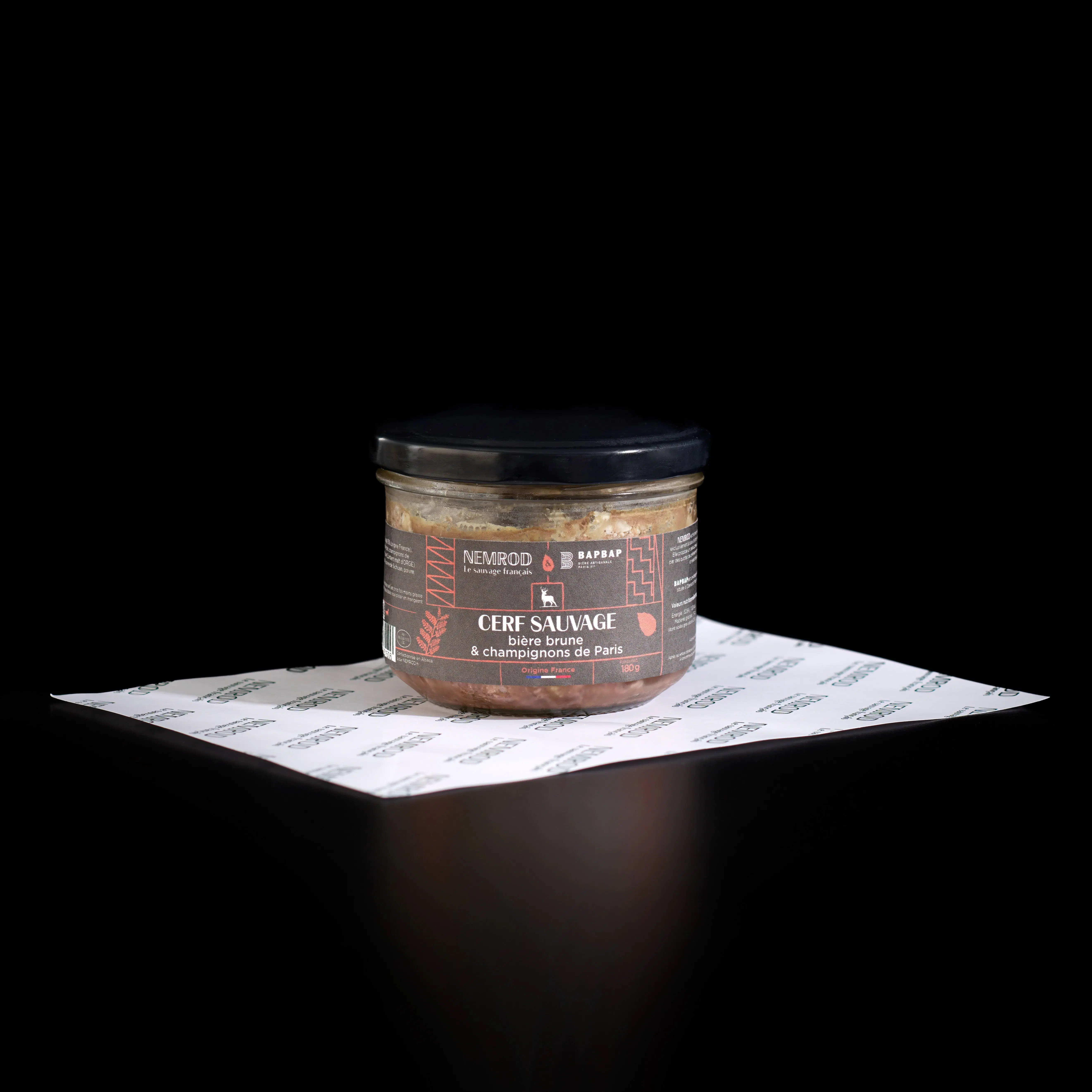 Hirschterrine mit Braunbier und Champignons - Wild - 180g