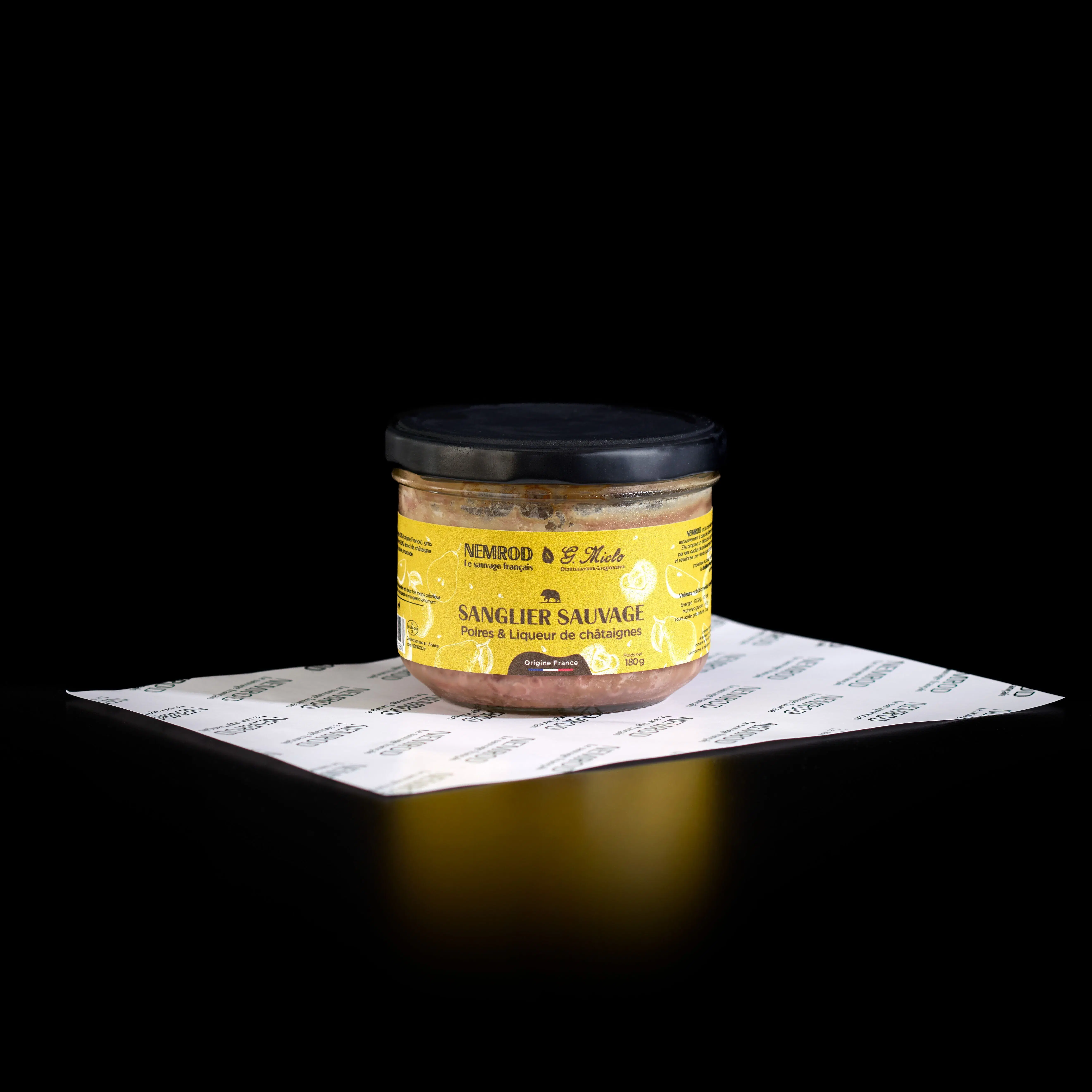 Wildschweinterrine mit Birnen und Kastanienlikör - Wild - 180g
