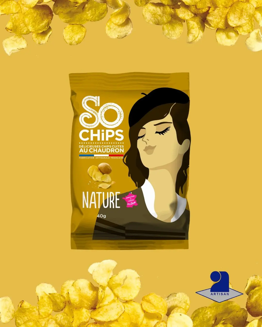 Natural Chips with Sea Salt 40g Artisan Quality Label