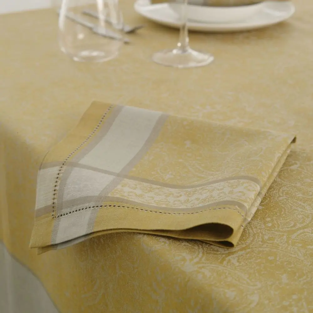 Napkin – Classic – silver-mustard – 45 x 45cm