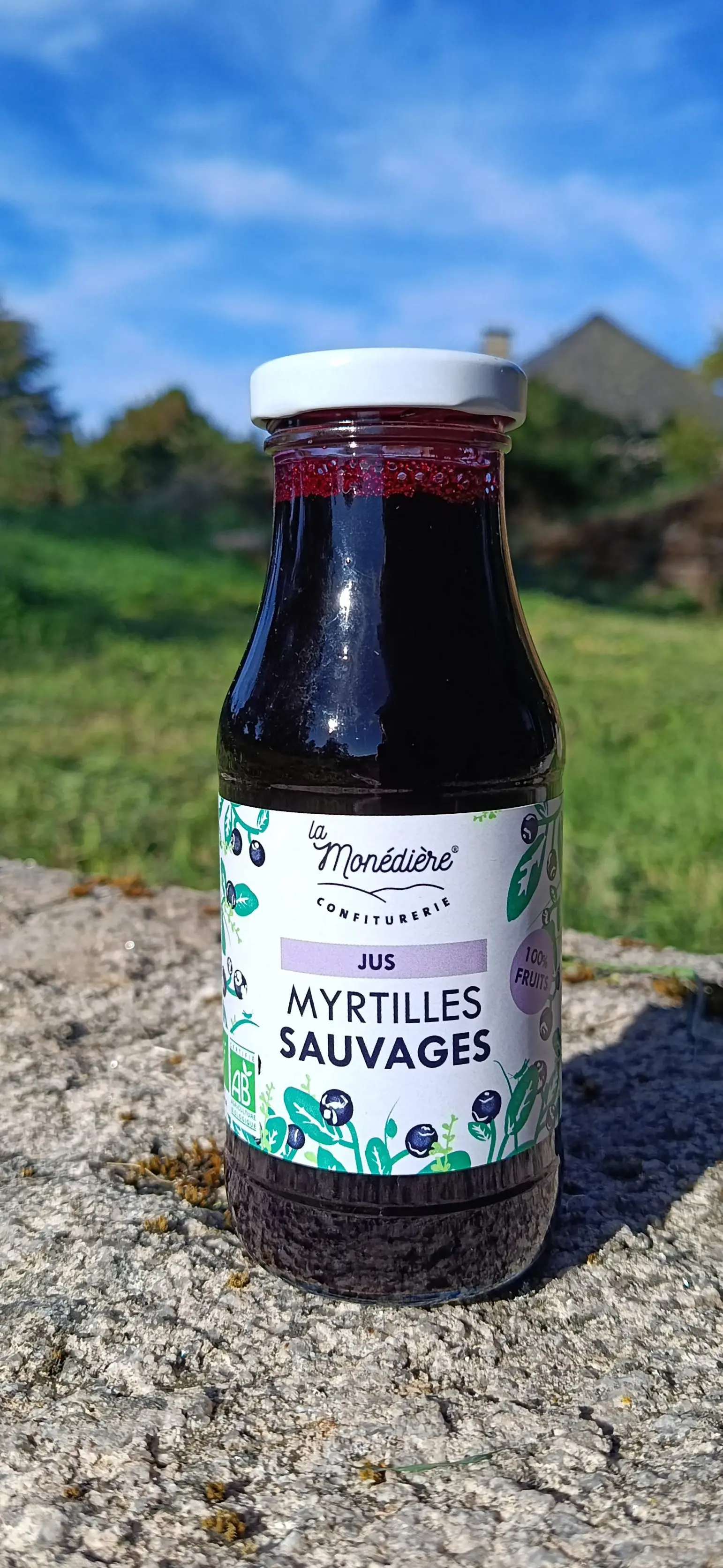 La Monédière 100% wild blueberry juice 25cl
