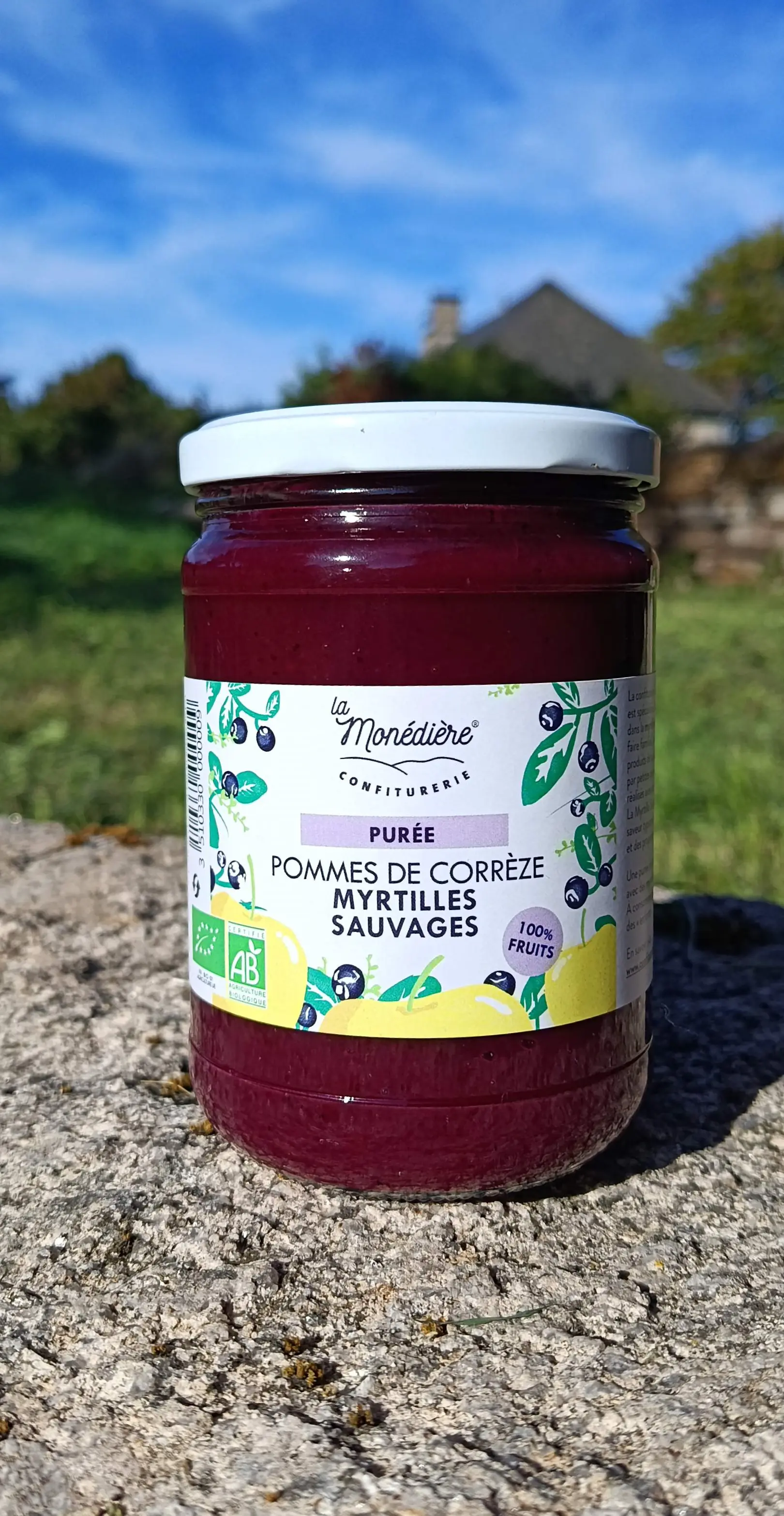 La Monédière Apple / Wild Blueberry Puree 550g