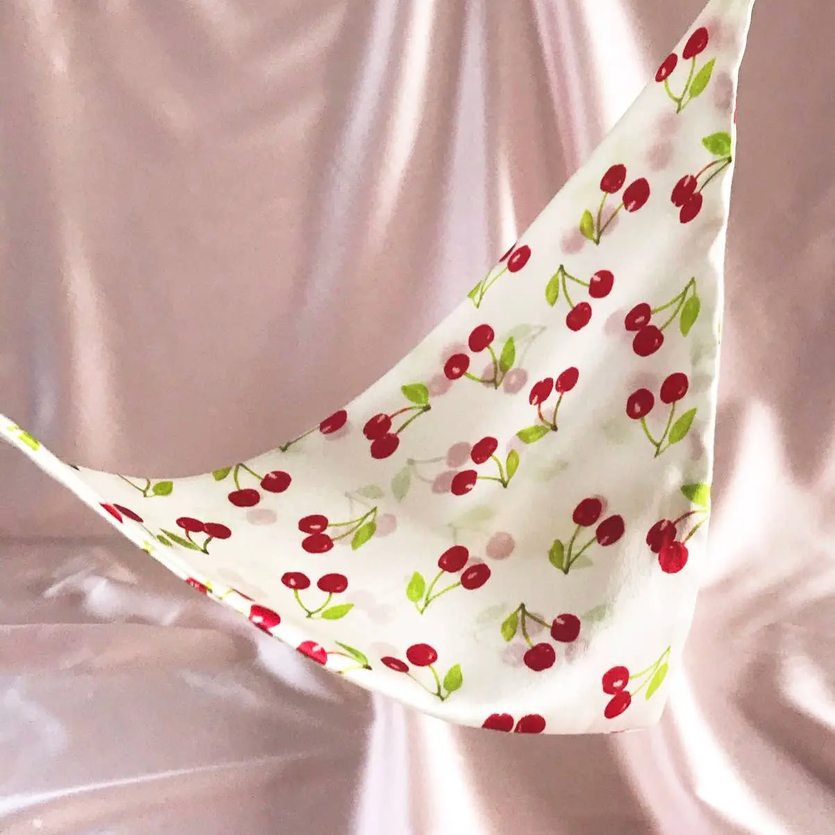 Cherry Print Silk Audrey Headscarf