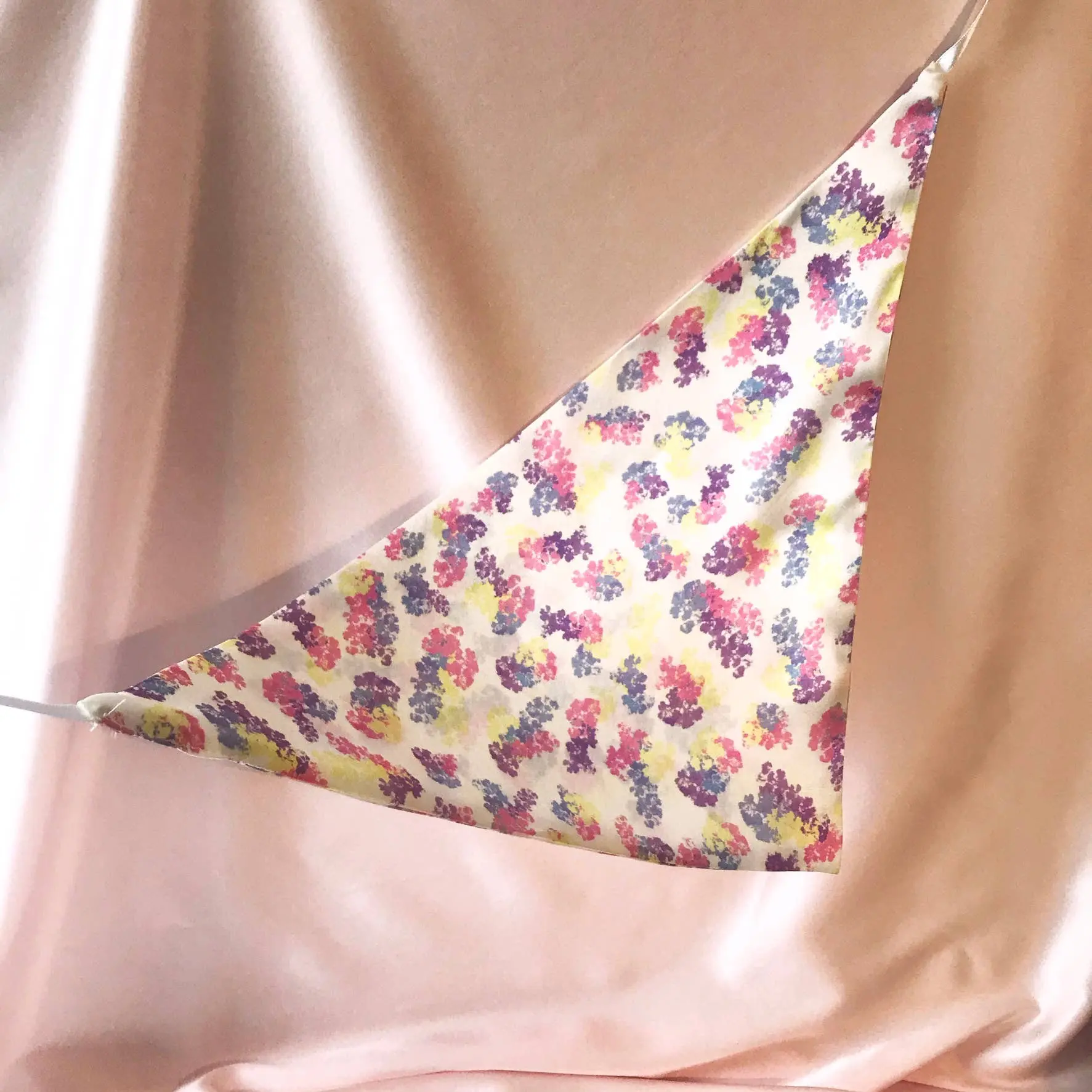 Floral Print Silk Audrey Headscarf