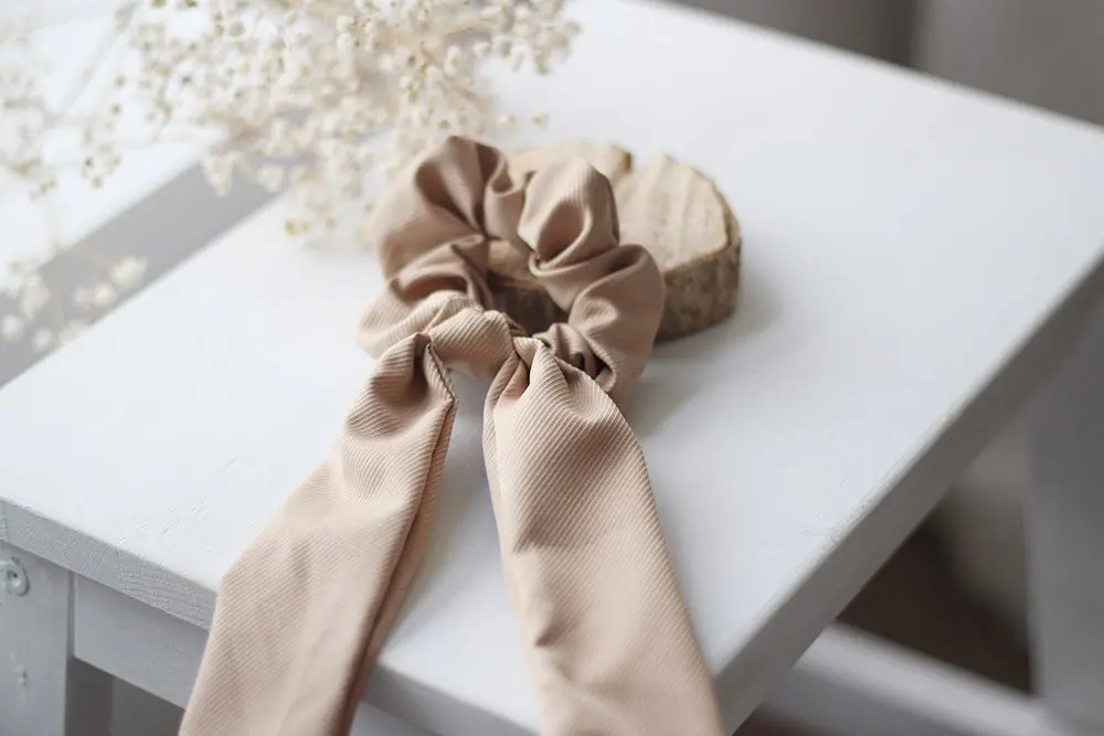 Lizy Beige Band Scrunchie