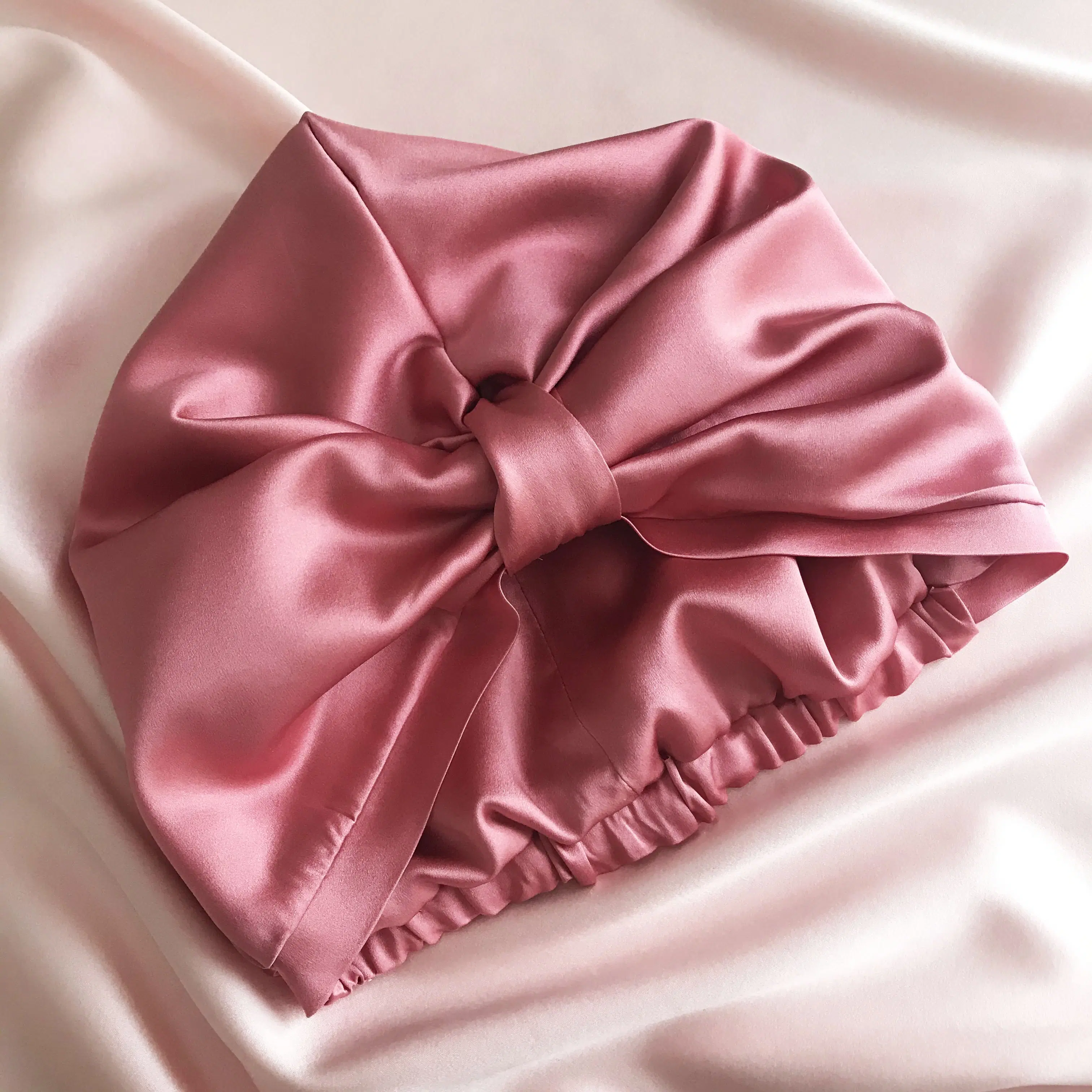 Silk Capuchon Sleep Cap- Rose Petal