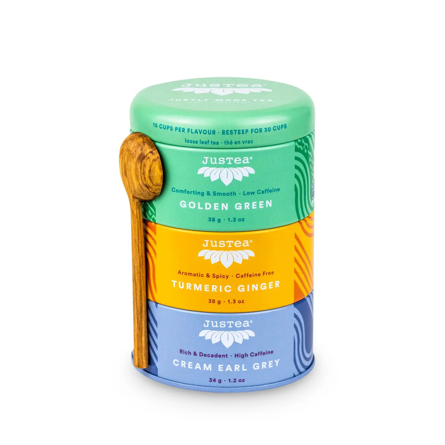 Té surtido JUSTEA Trio | Té suelto | latas apilables