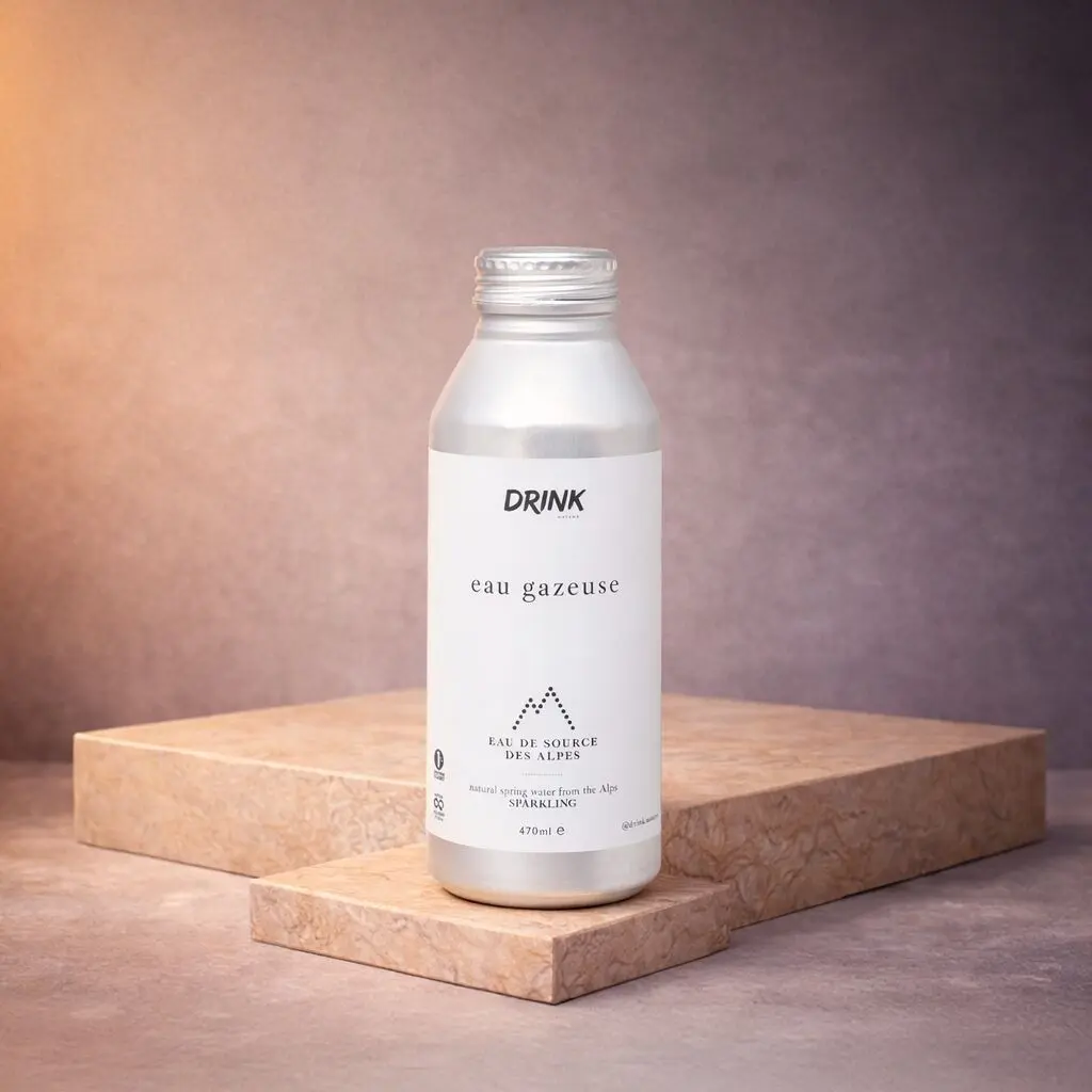 Premium-Sprudelwasser aus den Alpen – 470 ml recycelbare Aluminiumflasche (12er-Packung)